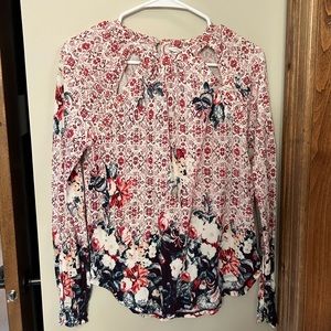 Lucky Brand Floral Long-Sleeve Blouse